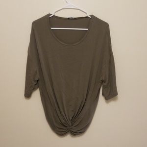 Olive green knotted top